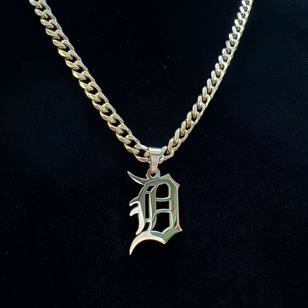 Gold Detroit Tigers 5mm Cuban Chain - 22 Inch Chain - MLB - Christmas Gifts